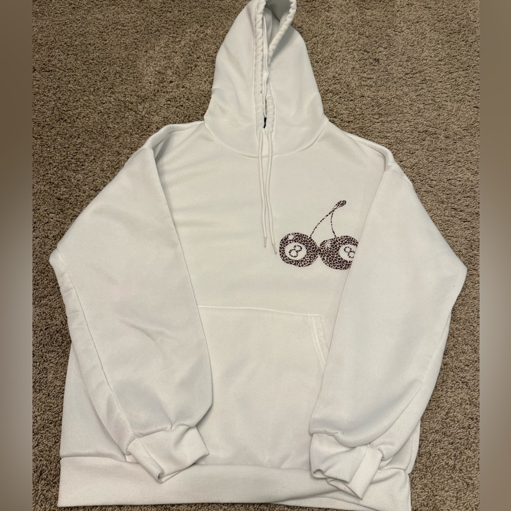Amazon White Hoodie with Cherry Design